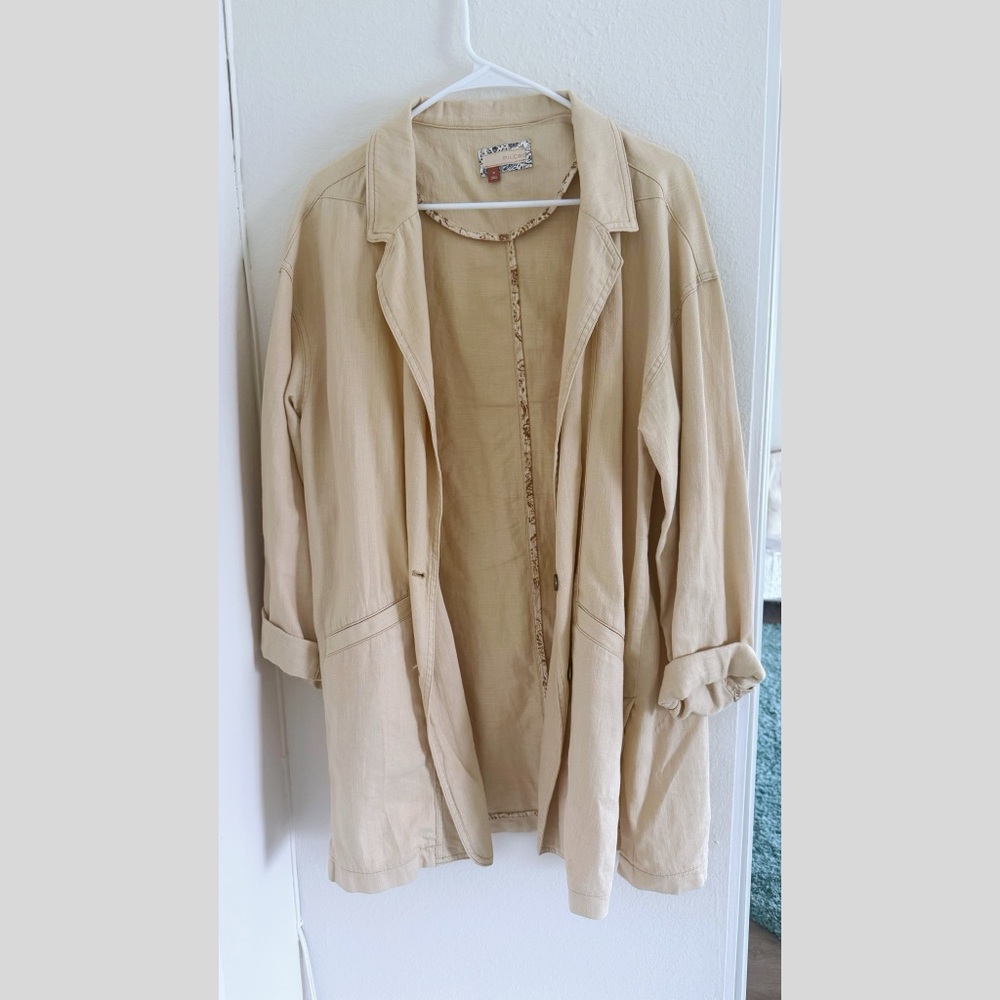 Pilcro by Anthropologie Lightweight Tan Blazer Jacket - Size M